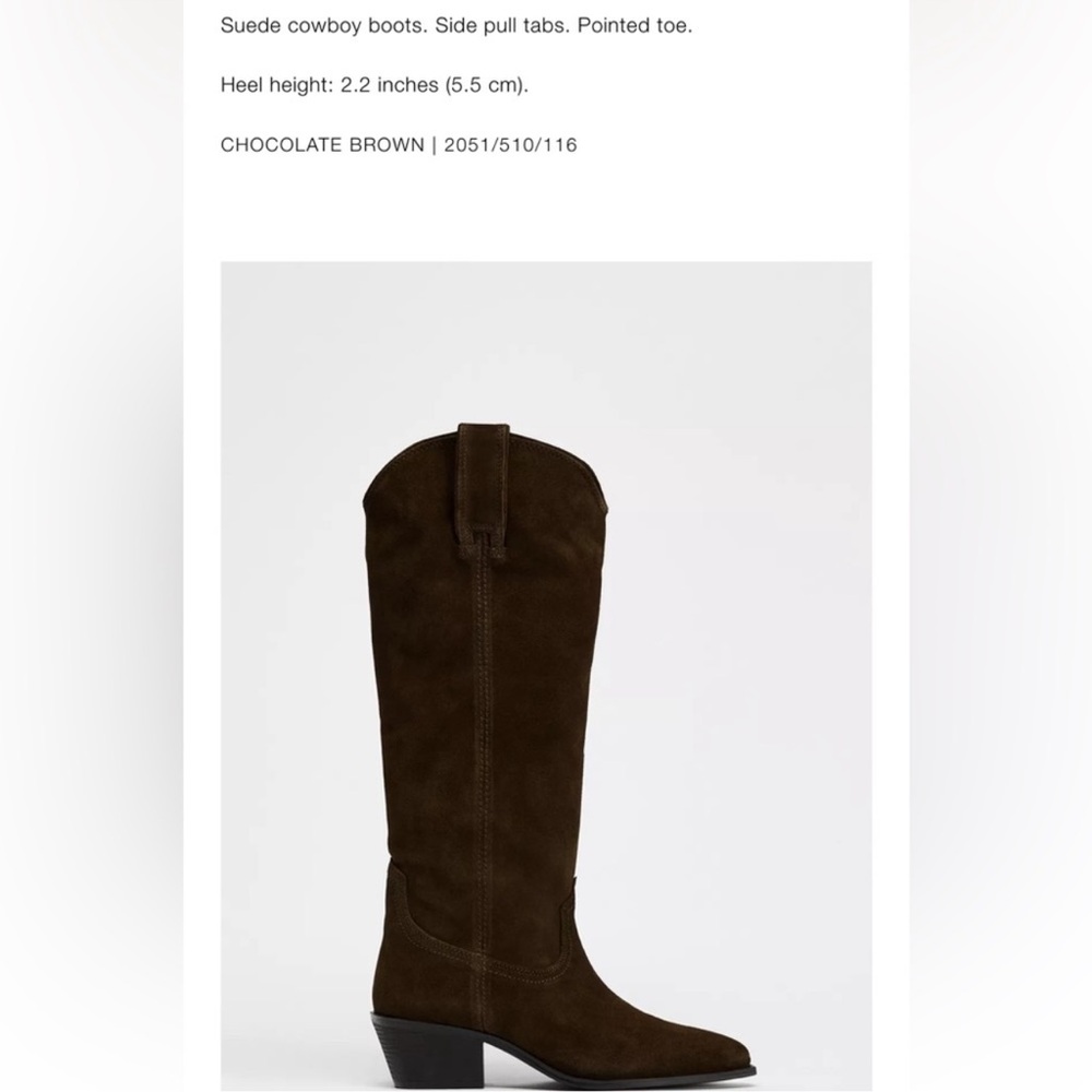Zara brown suede boots